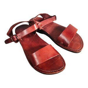 Camel Sandals Red Burgundy Men's 11 Leather Ankle Strap 44